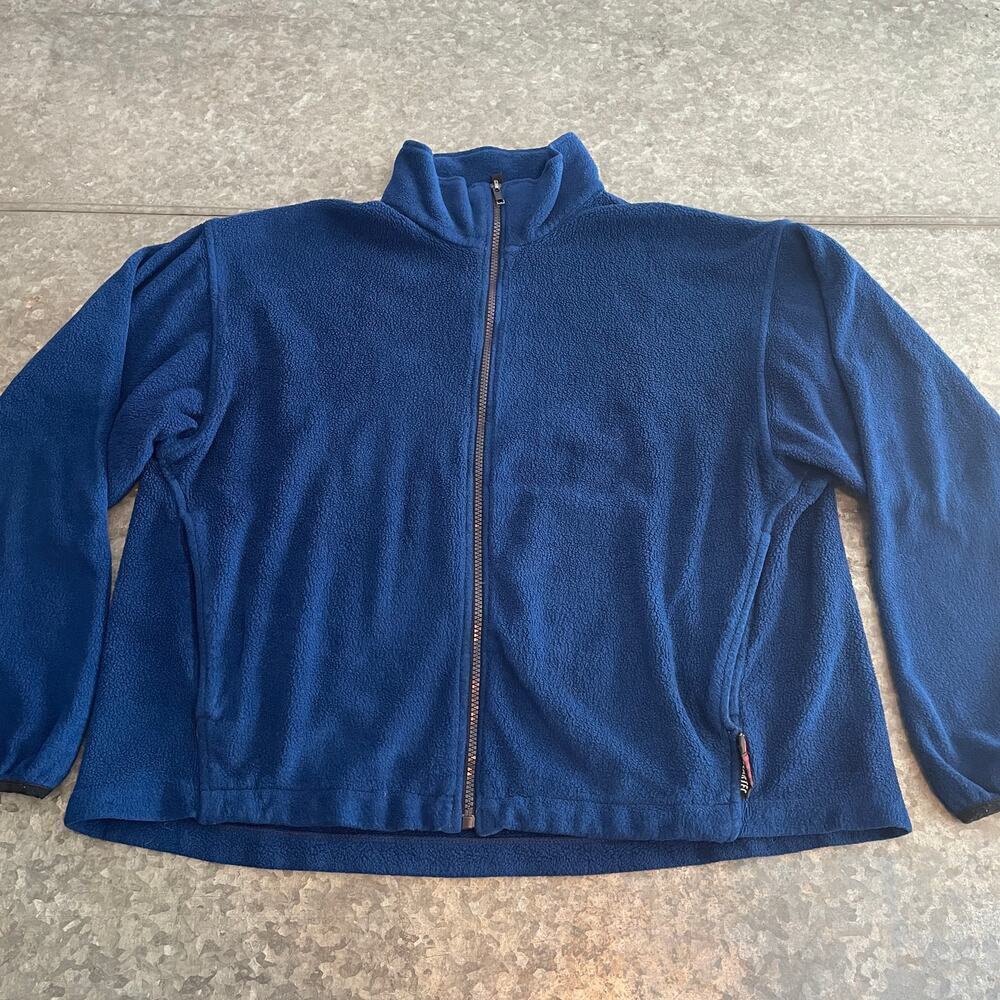 Vintage Woolrich Polartec Fleece Full Zip Sweatshirt Jacket Mens Medium Blue 90s